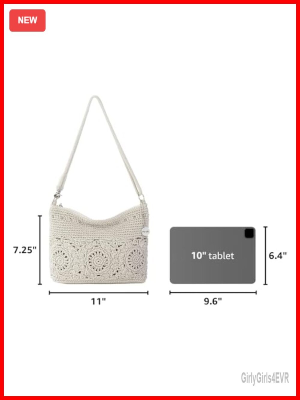 Hand-Crochet Convertible Crossbody Purse 3-in-1 Wristlet Clutch with Detachable - Picture 2 of 6